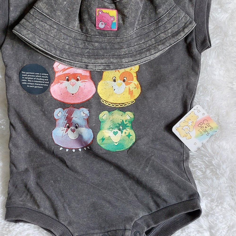 Care Bears Gray Baby Romper
